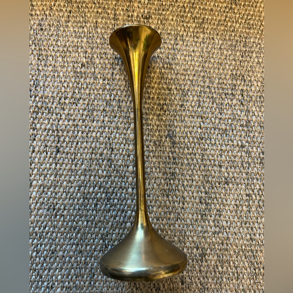 Vintage solid brass candle holder